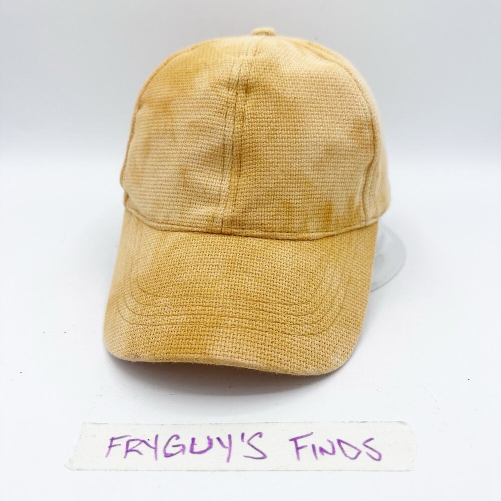 Anthropologie Yellow Reverse Dyed Textured Baseball Cap OSFA Hat Adjustable